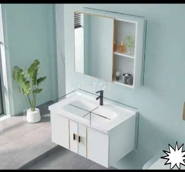 BỘ TỦ CHẬU LAVABO LIỀN GƯƠNG CAO CẤP ĐỒNG GIÁ