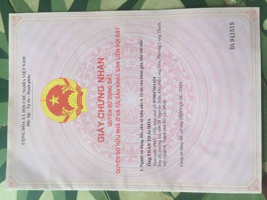 Đất sổ đỏ 1281m2 , hẻm 606 Nguyễn Xiển , Long Thạnh Mỹ , TP Thủ Đức