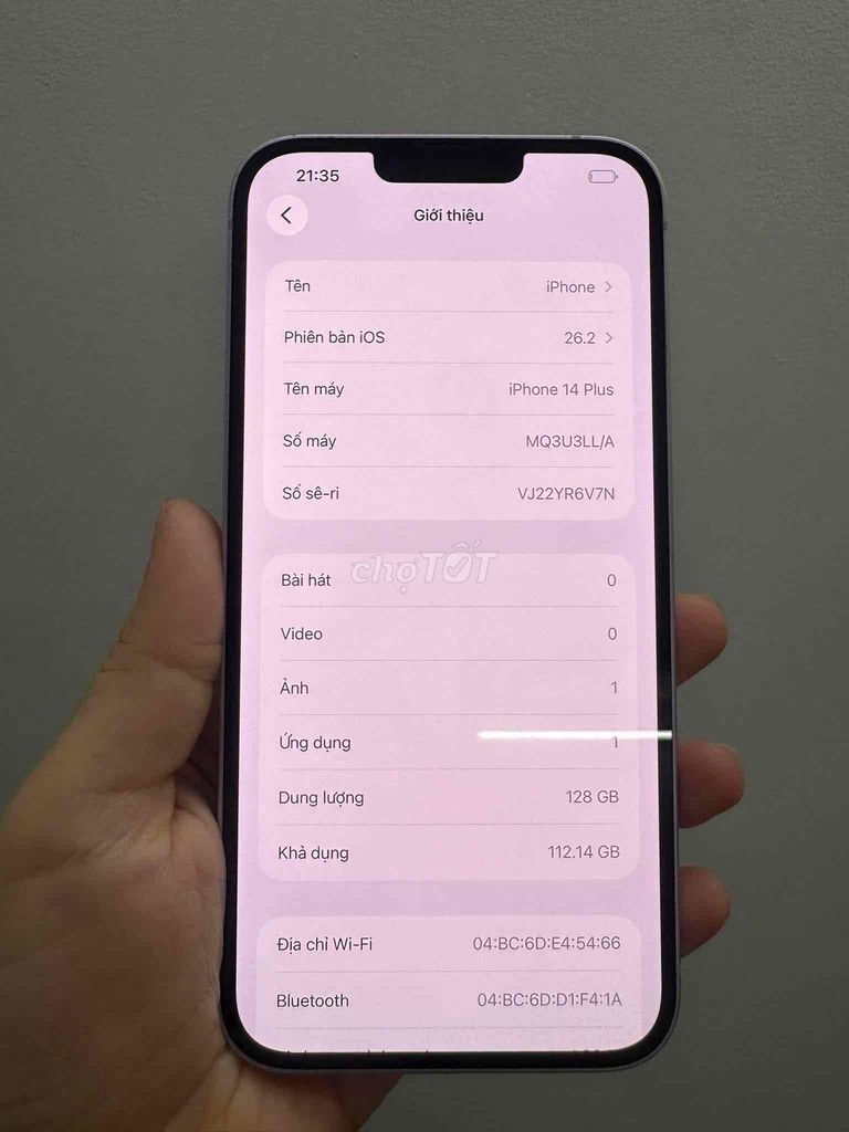 Apple iPhone 14 Plus 128GB Tím 89%. Mua bán Điện thoại tại Quận Gò Vấp Tp Hồ Chí Minh được đăng bởi Nguyễn Anh Tuấn hình 1