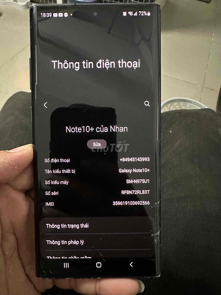 Samsung Galaxy Note10+ Xanh. Mua bán Điện thoại tại Quận Tân Phú Tp Hồ Chí Minh được đăng bởi Chí Nhân hình 1