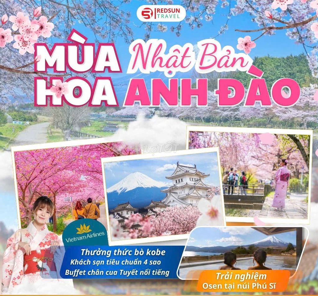 Tour NHẬT BẢN MÙA HOA  ANH ĐÀO_5n4đ