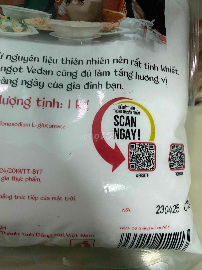 thanh lý 2 gói bột ngọt vedan 1kg