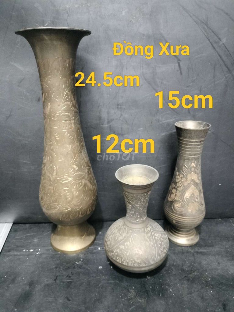 3 bình Đồng Xưa