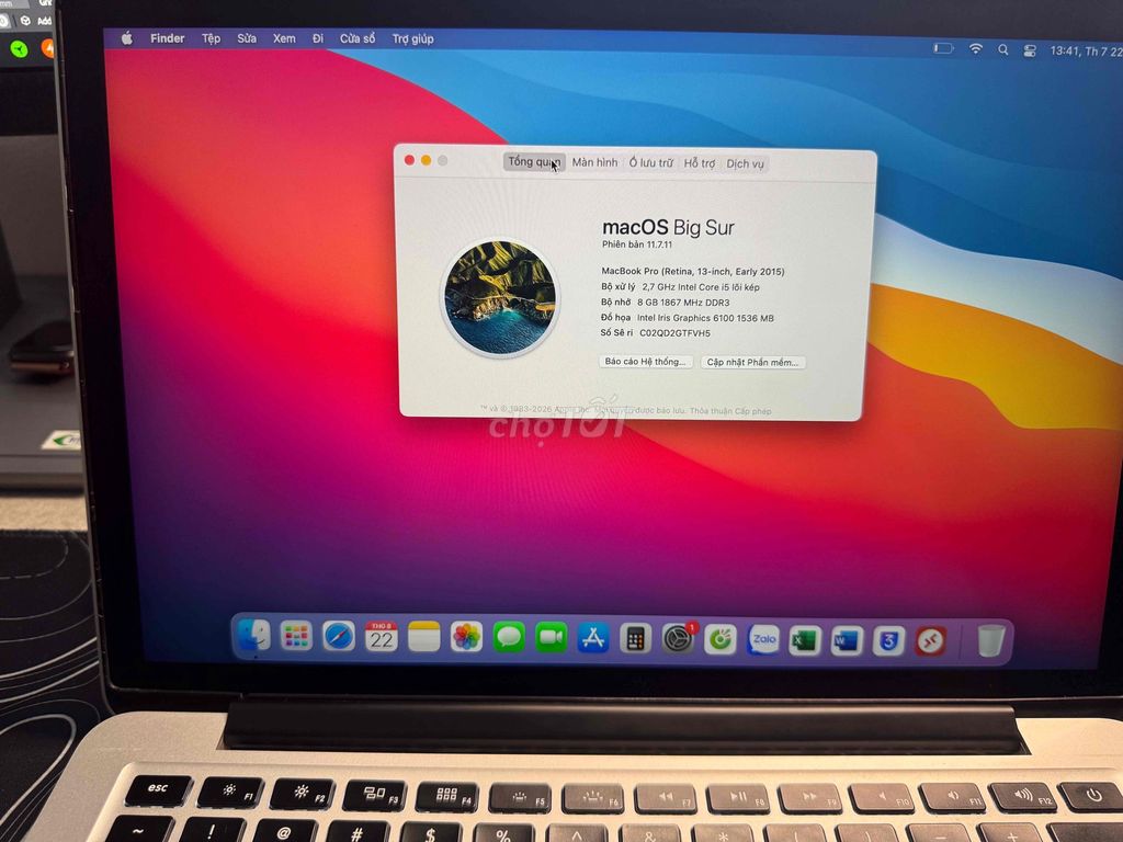 Apple MacBook Pro 2015 i5 13 inch 8GB/256GB Bạc. Mua bán Laptop tại Huyện Hoài Đức Hà Nội được đăng bởi Nguyễn Quang Hải hình 1