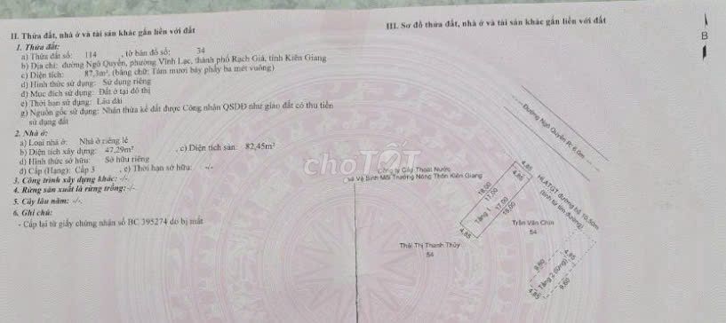 Ngân hàng thanh lý tài sản nhà trung tâm TP Rạch Giá GIÁ TỐT