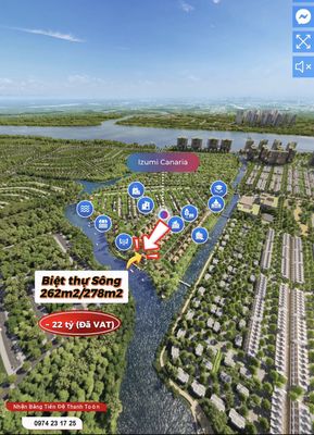Sản phẩm hiếm tại Izumi City: Biệt thự ven sông 262-278m² ~22 tỷ