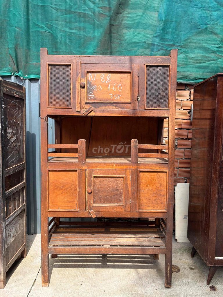 Tủ bếp Gỗ tự nhiên Nâu chống ẩm. Mua bán Tủ, kệ gia đình tại Quận Bình Tân Tp Hồ Chí Minh được đăng bởi GỖ XƯA hình 1