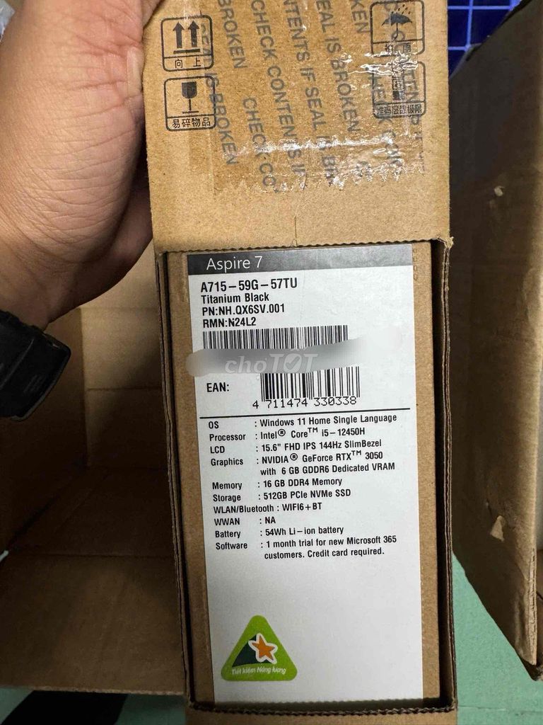 Acer Aspire 7 A715-59G-57TU i5-12450H 16GB/512GB. Mua bán Laptop tại Quận Ninh Kiều Cần Thơ được đăng bởi Mạc Bá Sơn hình 1