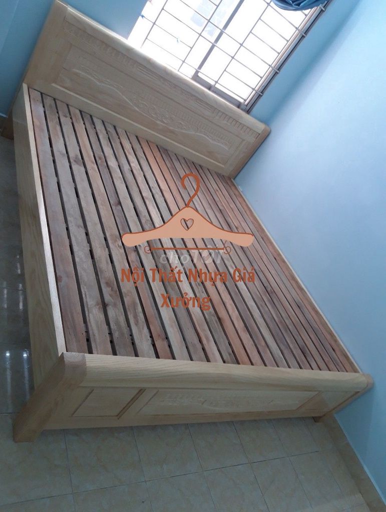 Giường ngủ Gỗ sồi 1m2x2m nâu vàng. Mua bán Giường, chăn ga gối nệm tại Huyện Củ Chi Tp Hồ Chí Minh được đăng bởi Nhi Nội Thất Nhựa Giá Xưởng  hình 1