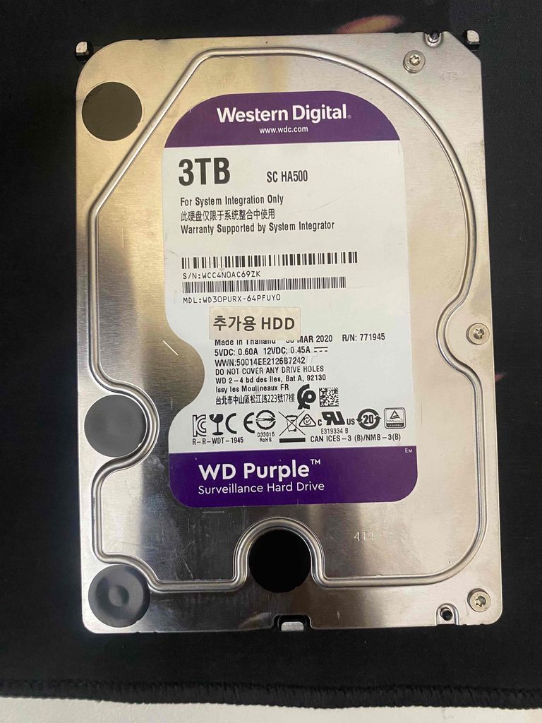 Ổ cứng hdd 3T Wd Tím Bh 3 năm