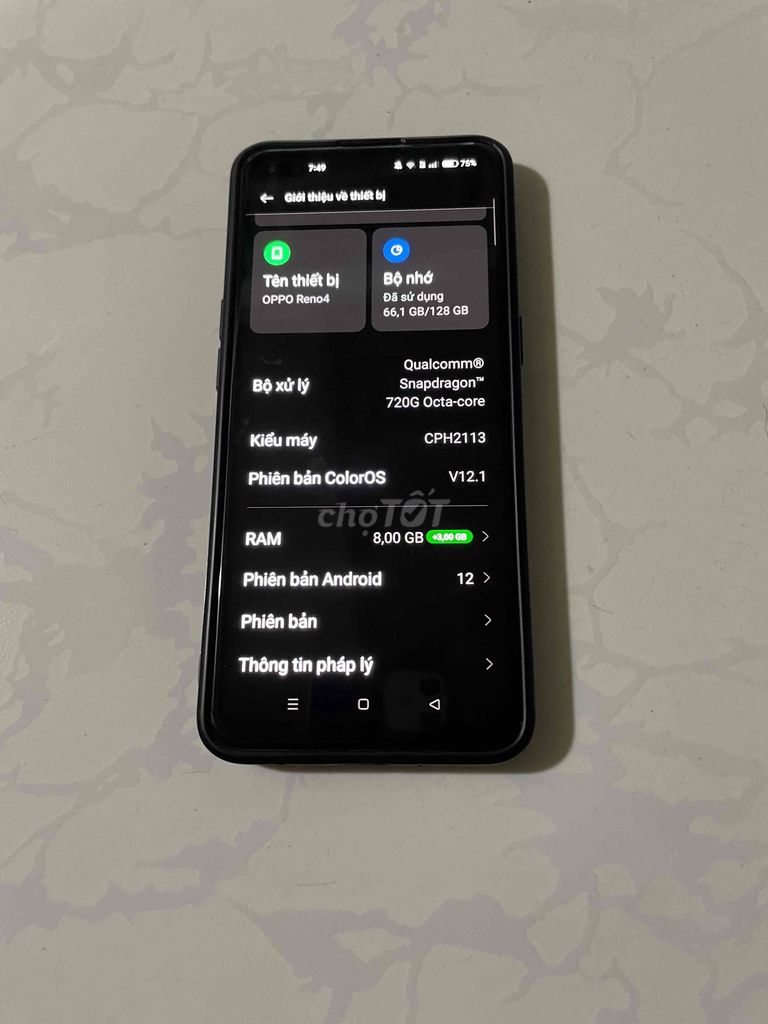 Oppo Reno4 128GB Xám. Mua bán Điện thoại tại Quận 8 Tp Hồ Chí Minh được đăng bởi Tú ngô hình 1