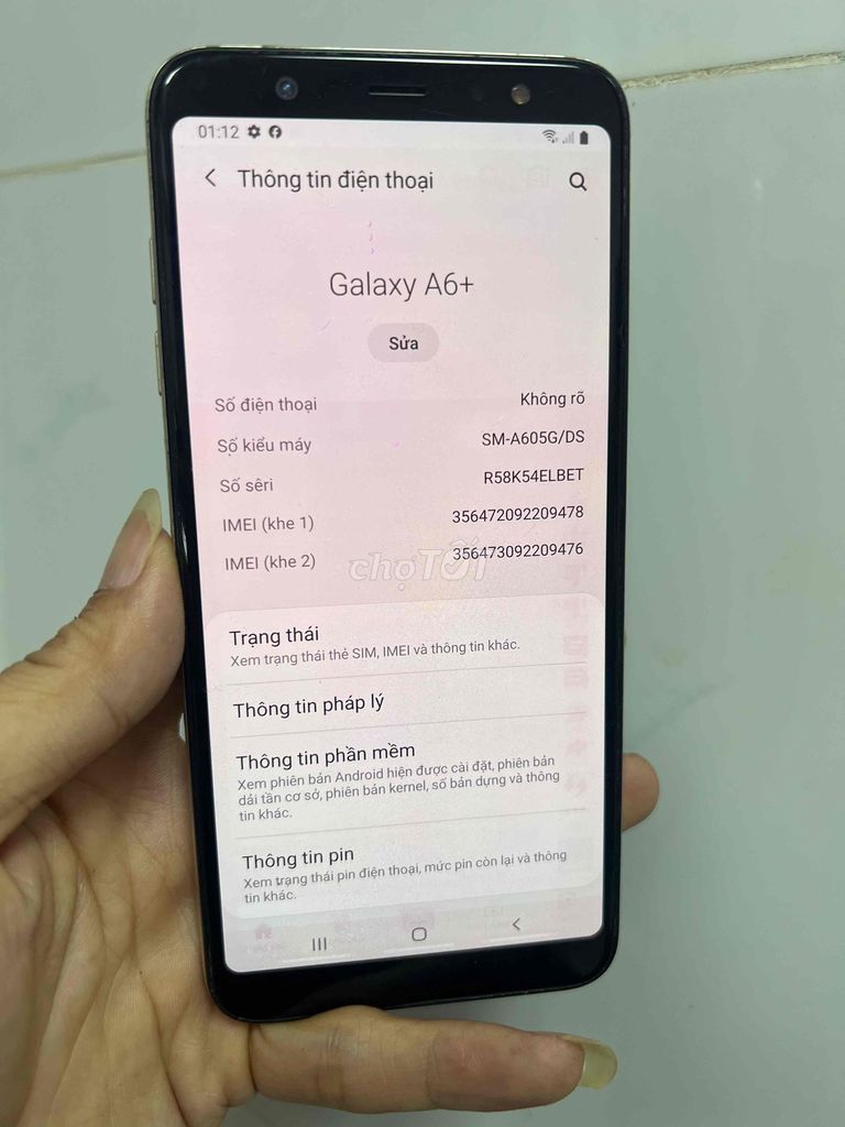 Samsung Galaxy A6+ 32GB Vàng. Mua bán Điện thoại tại Thành phố Tân An Long An được đăng bởi lê văn thái hình 1