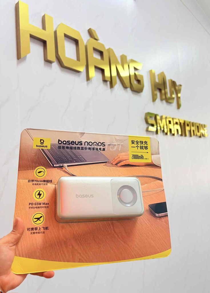 Sạc dự phòng Baseus Free 2 Pull 65W - 20000mAh. Mua bán Phụ kiện (Màn hình, Chuột...) tại Thành phố Qui Nhơn Bình Định được đăng bởi Hoàng Trinh hình 1