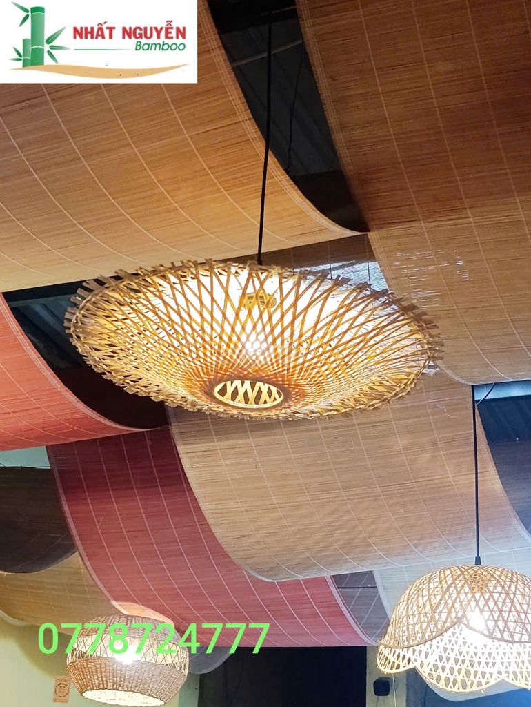 Đèn thả trần Nhất Nguyễn Bamboo tre Vàng mộc. Mua bán Đèn tại Quận Cẩm Lệ Đà Nẵng được đăng bởi Nhất Nguyễn Bamboo hình 1