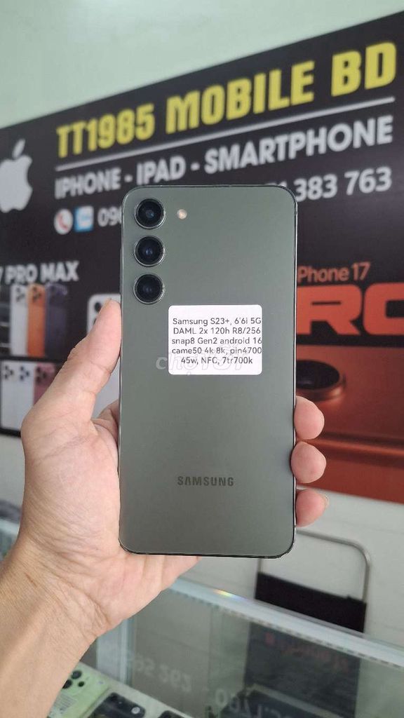 Samsung S23+ 256GB Xám. Mua bán Điện thoại tại Thành phố Thủ Dầu Một Bình Dương được đăng bởi TTMobileBD hình 1