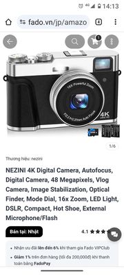 Bán máy ảnh Nezini, mới 100%, sạc,cap,thẻ nhớ,pin