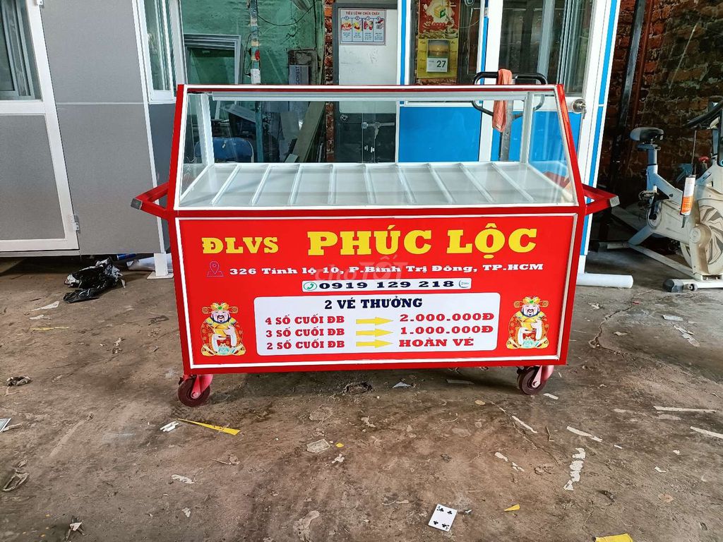Tủ vé số 1.4m x 0.6m có bánh xe. Mua bán Đồ chuyên dụng, Giống nuôi trồng tại Quận 12 Tp Hồ Chí Minh được đăng bởi Trần Thảo Anh hình 1