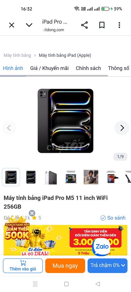 Apple iPad Pro M5 11 inch đen . Mua bán Máy tính bảng tại Thành phố Thủ Đức Tp Hồ Chí Minh được đăng bởi Danh Phạm hình 1