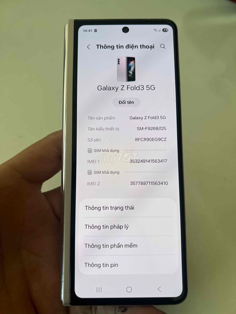 Samsung Galaxy Z Fold3 5G 256GB vàng sà cừ. Mua bán Điện thoại tại Huyện Long Thành Đồng Nai được đăng bởi Gia Khang hình 1