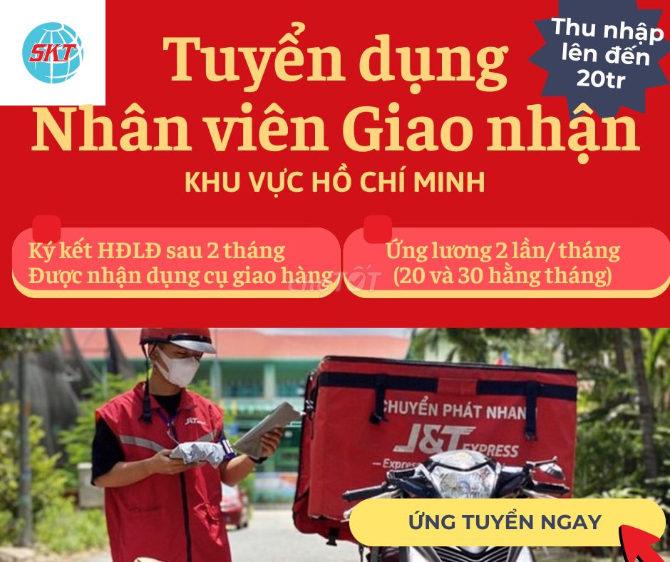 TUYỂN NHÂN VIÊN GIAO HÀNG (SHIPPER) LƯỢNG ĐƠN CAO