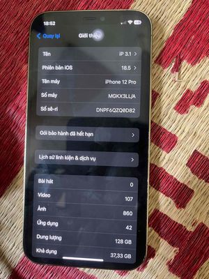 Apple iPhone 12 Pro 128GB Vàng Máy lock