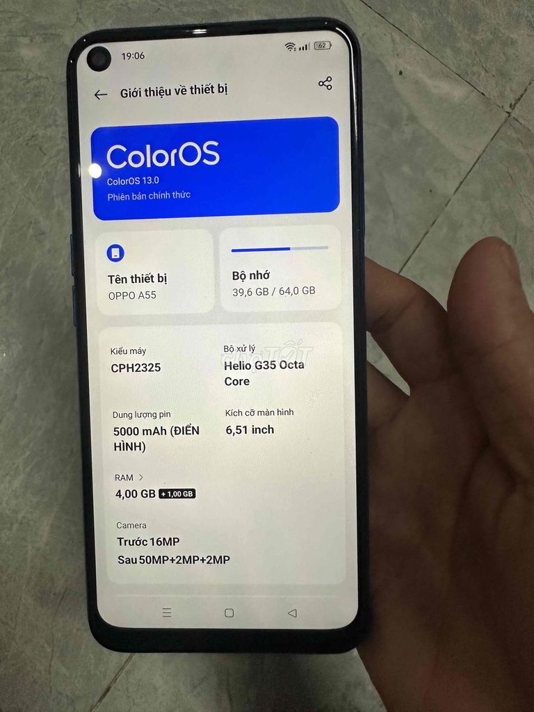 OPPO A55 4GB/64GB Đen. Mua bán Điện thoại tại Thị xã Hương Thủy Thừa Thiên Huế được đăng bởi Quân Nguyễn hình 1