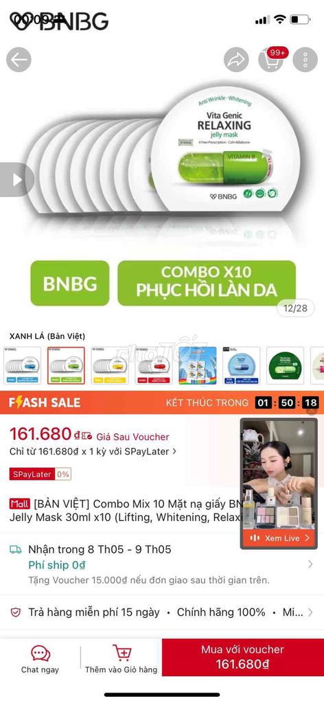 Mặt nạ BNBG Vita Genic Relaxing. Mua bán Phụ kiện thời trang khác tại Huyện Trảng Bom Đồng Nai được đăng bởi Kim Yong hình 1