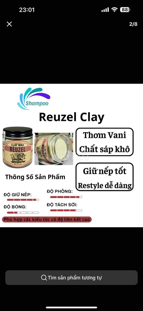 Sáp vuốt tóc Reuzel Clay Nam Vani Khô tự nhiên. Mua bán Phụ kiện thời trang khác tại Quận Sơn Trà Đà Nẵng được đăng bởi Văn Bình  hình 1