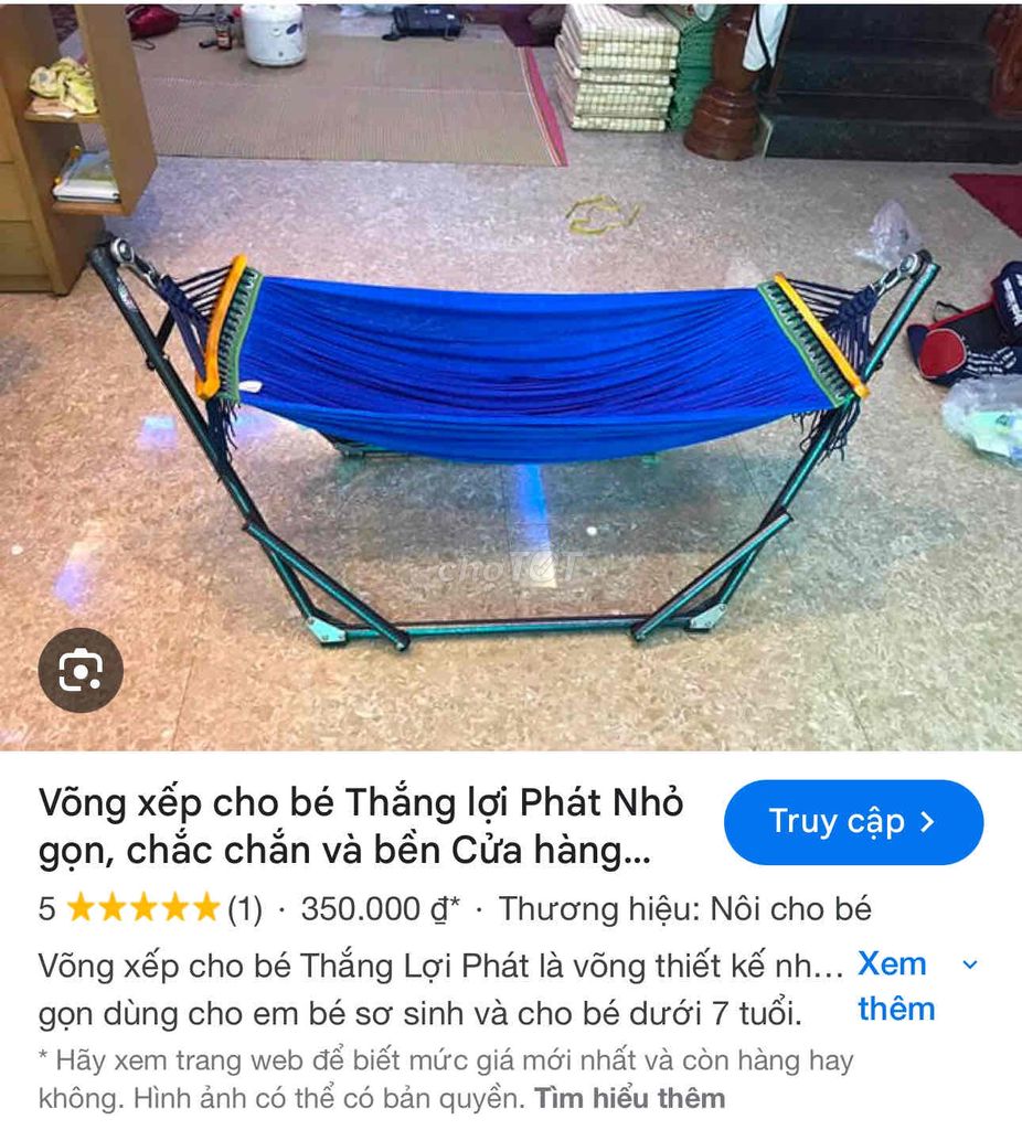 Võng cao cấp cho bé, chịu tải 40kg.