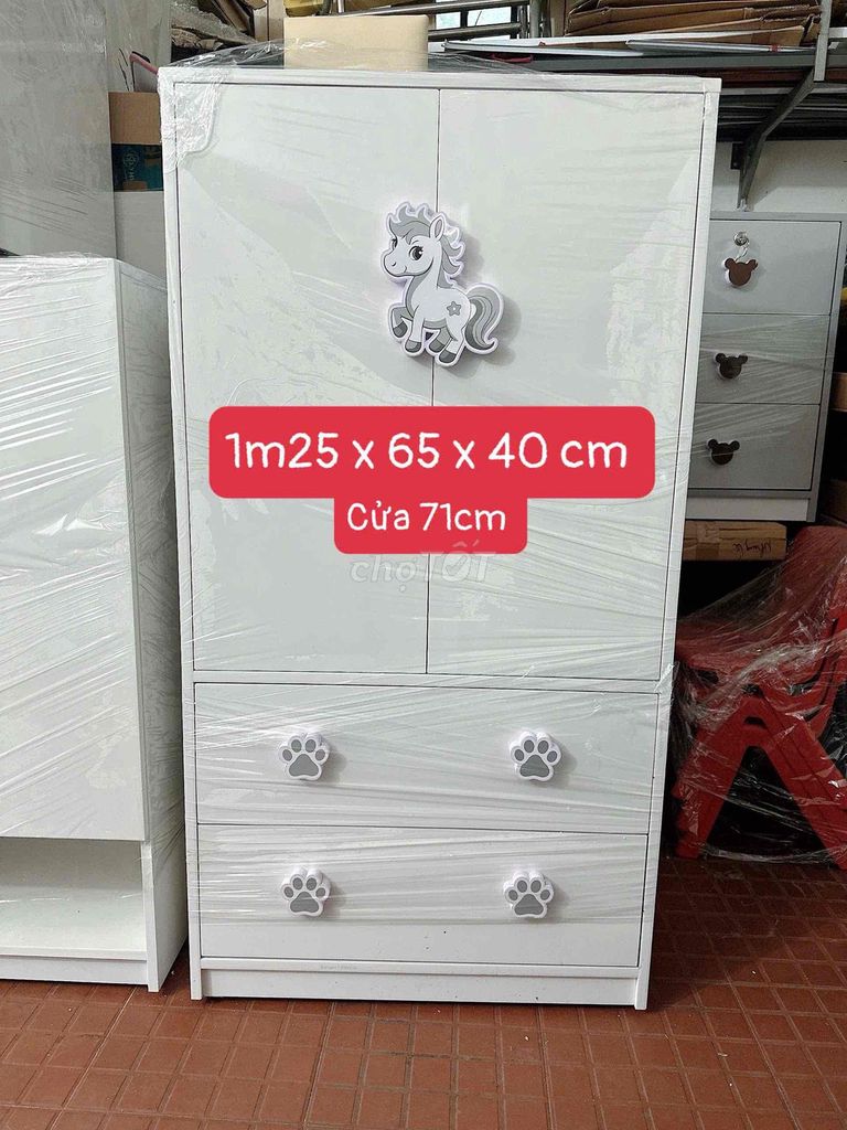 Tủ quần áo trẻ em Trắng 125cm. Mua bán Mẹ và bé tại Quận Thanh Khê Đà Nẵng được đăng bởi Nhật Ni hình 1