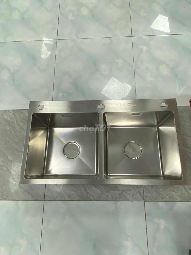 Chậu rửa bát Inox 2 hố 82x45. Mua bán Thiết bị vệ sinh, nhà tắm tại Huyện Đông Anh Hà Nội được đăng bởi Anh Tuan hình 1