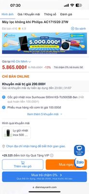 Máy lọc không khí Philips 100%. Mua bán Nội thất, đồ gia dụng khác tại Quận 8 Tp Hồ Chí Minh được đăng bởi Huỳnh Trọng Thoại
