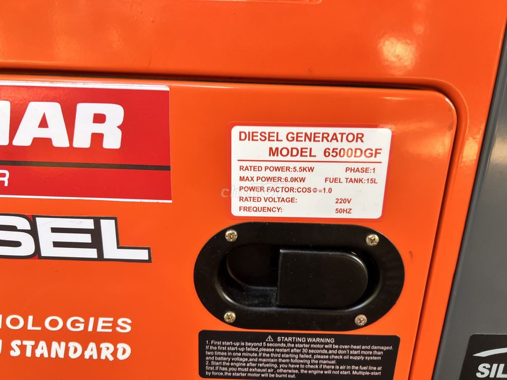 Máy phát điện YANMAR 6500DGF Dầu Diesel 6.5kw. Mua bán Đồ chuyên dụng, Giống nuôi trồng tại Thị xã Cai Lậy Tiền Giang được đăng bởi Nguyễn Tiến Đạt hình 1