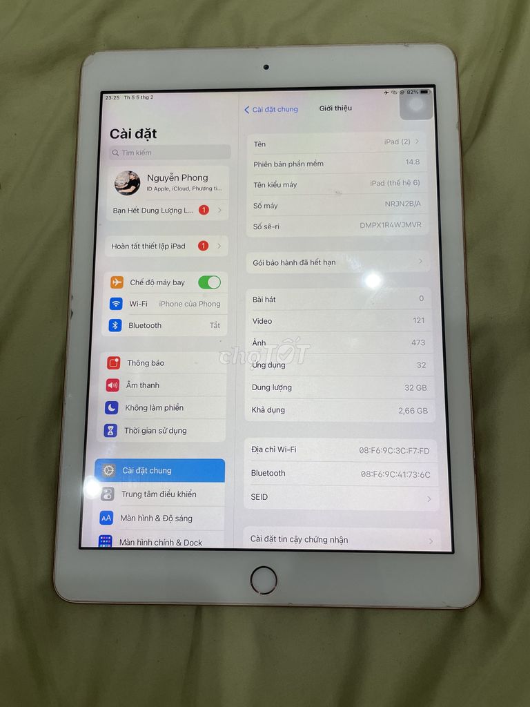 Apple iPad (Thế hệ 6) 32GB. Mua bán Máy tính bảng tại Quận Thanh Khê Đà Nẵng được đăng bởi nguyễn phong hình 1