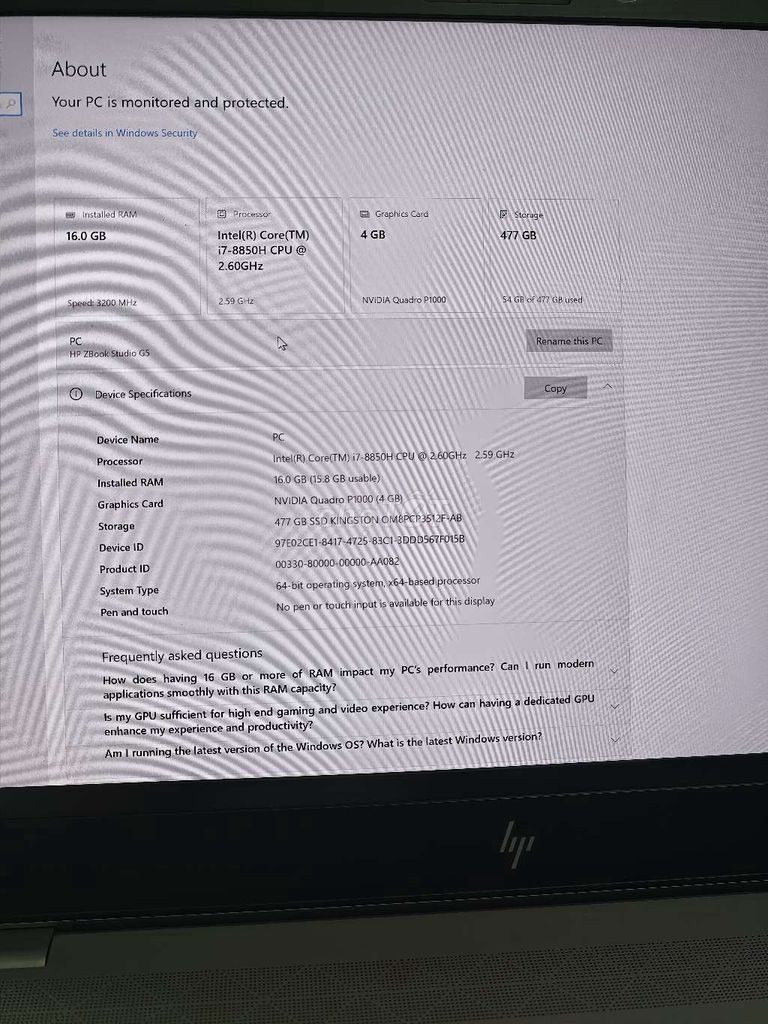 HP Zbook Studio G5 i7-8850H 15.6 inch 16GB/512GB. Mua bán Laptop tại Huyện Gia Bình Bắc Ninh được đăng bởi Hoàng Nam hình 1