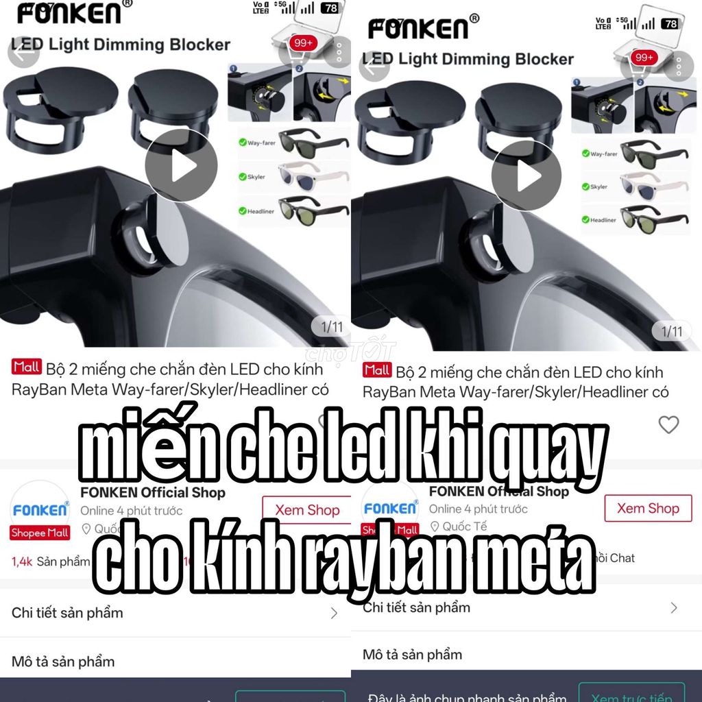 Nút che LED khi quay cho kính RayBan Meta Gen 1/2. Mua bán Phụ kiện thời trang khác tại Quận Bình Thạnh Tp Hồ Chí Minh được đăng bởi HN hình 1