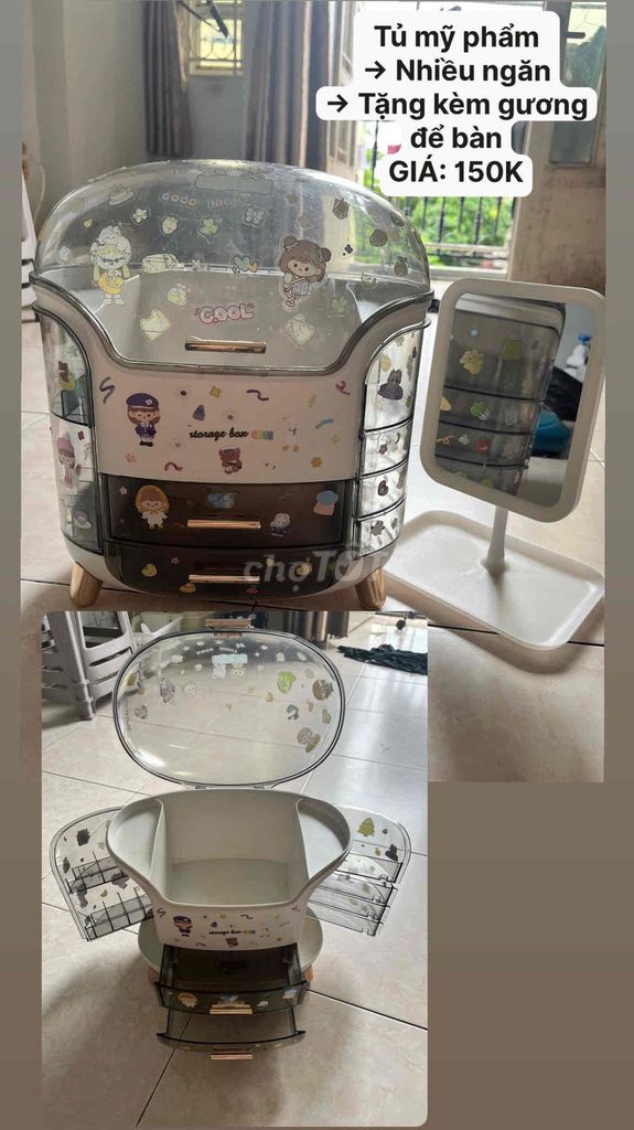 Tủ đựng mỹ phẩm nhựa nhiều ngăn có gương. Mua bán Phụ kiện thời trang khác tại Quận Bình Thạnh Tp Hồ Chí Minh được đăng bởi MINH ANH hình 1