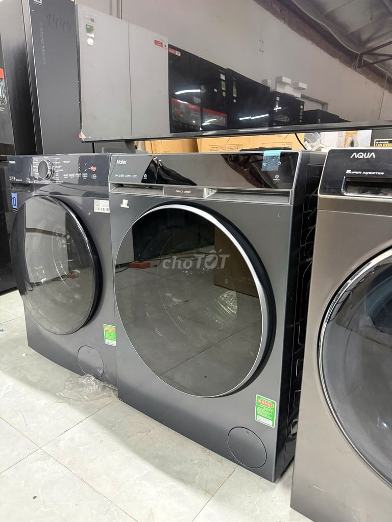 Máy giặt Haier 10kg cửa ngang Xám tiết kiệm điện. Mua bán Máy giặt tại Huyện Thanh Oai Hà Nội được đăng bởi Chợ Đồ Cũ Trần Hùng hình 1