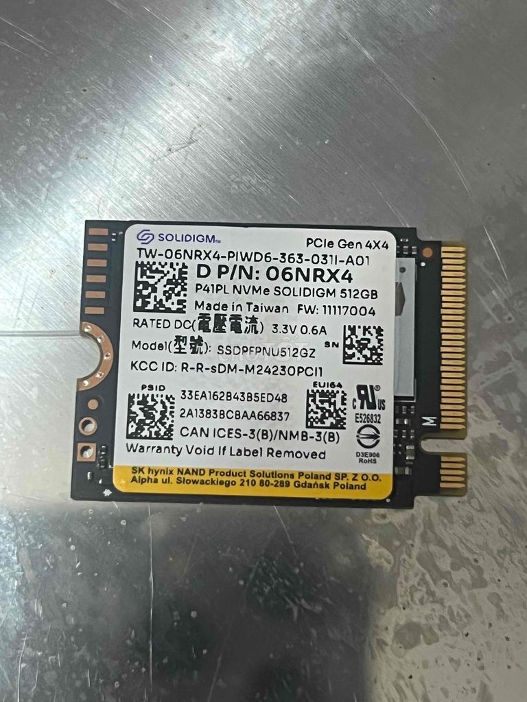 Ổ cứng SSD Solidigm P41PL NVMe 512GB. Mua bán Linh kiện (RAM, Card...) tại Huyện Bình Chánh Tp Hồ Chí Minh được đăng bởi Gia Nguyen hình 1