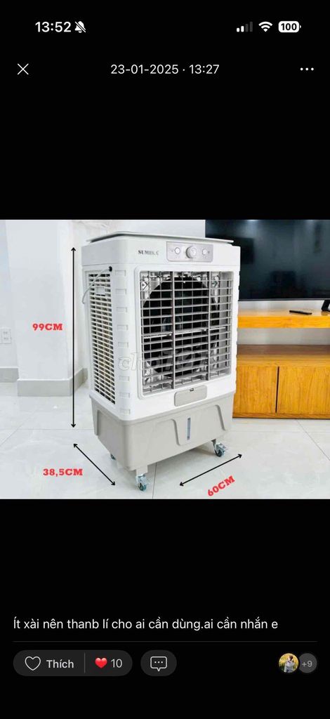 Quạt hơi nước SUMIKA Trắng, Xám Cỡ lớn. Mua bán Quạt tại Quận Bình Tân Tp Hồ Chí Minh được đăng bởi Thư hình 1