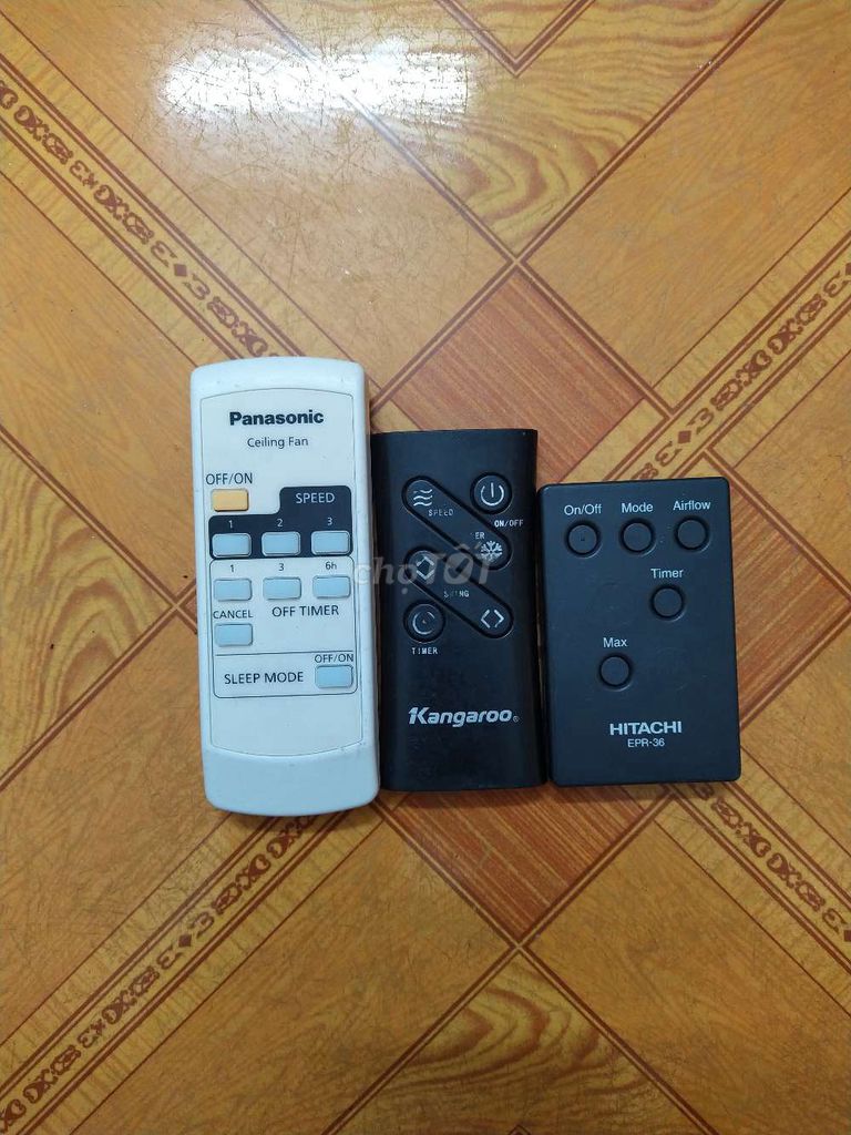 3 remote zin quạt Kangaroo, Panasonic, Hitachi