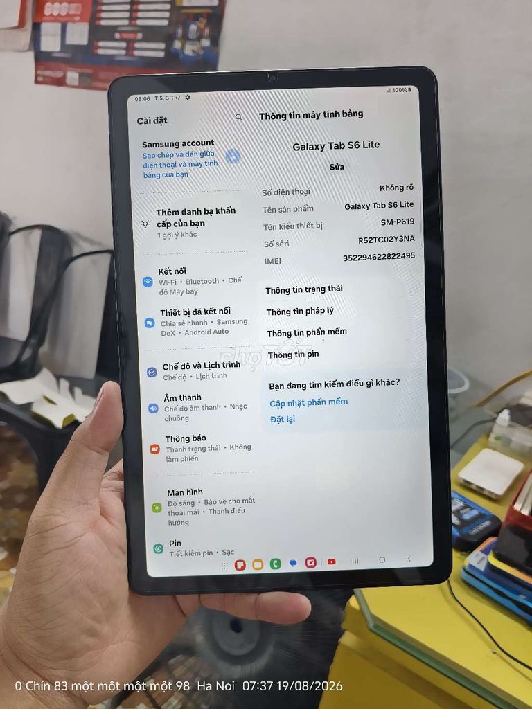 Samsung Tab S6 Lite 4/64G Đen. Mua bán Máy tính bảng tại Quận Thanh Xuân Hà Nội được đăng bởi Hoàng Huy Đỗ hình 1