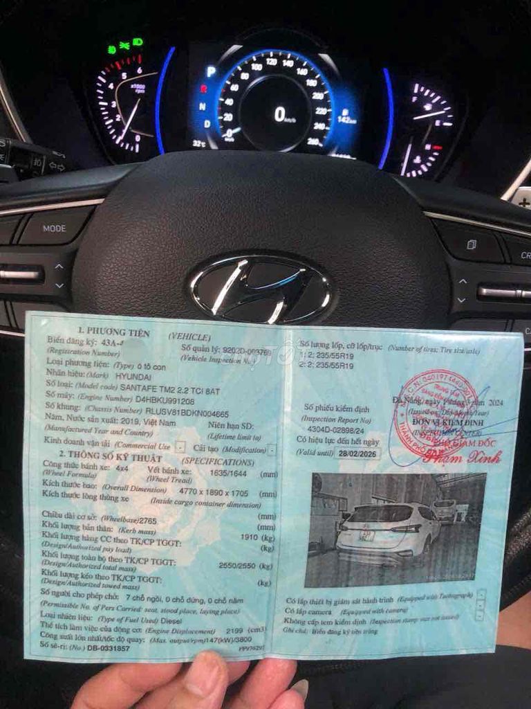 Santafe nhà dùng còn mới cứng, máy dầu, tự động. Mua bán Ô tô tại Quận Hải Châu Đà Nẵng được đăng bởi BL hình 3