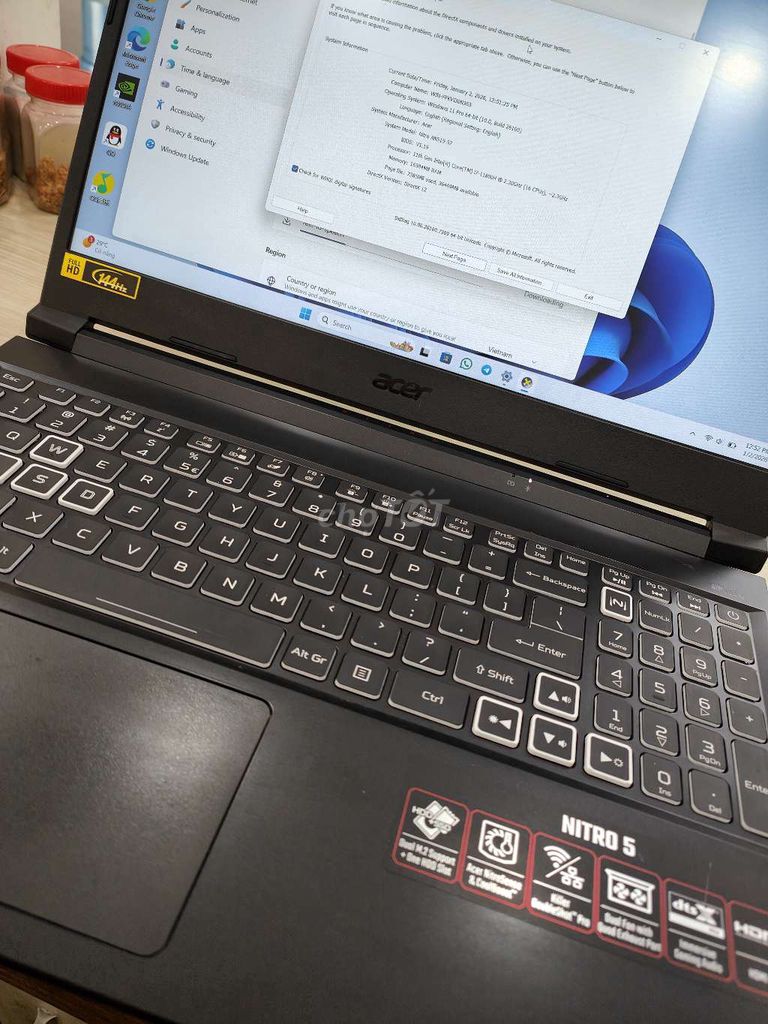 Acer Nitro 5 Core i7 th11 ram16GB Đen, keng. Mua bán Laptop tại Quận 5 Tp Hồ Chí Minh được đăng bởi Nam Nguyên Mobile hình 1
