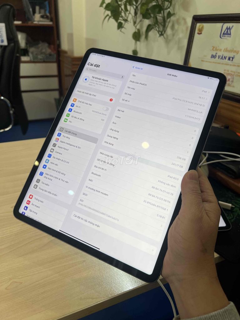 iPad Pro 12.9 inch M1 bản 5g 256GB Mỹ pin 88%