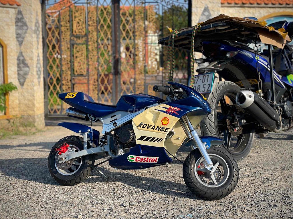 Xe mô tô mini 52cc Xanh dương. Mua bán Xe máy tại Huyện Châu Phú An Giang được đăng bởi Lee Thọ hình 2