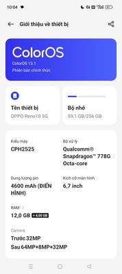 OPPO Reno10 5G 256GB Tím nhạt