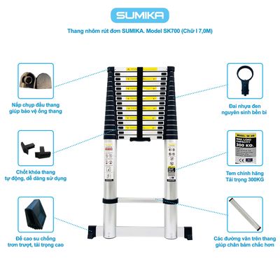 HANG NHÔM RÚT SUMIKA SK700 cao 7m. Mua bán Đồ chuyên dụng, Giống nuôi trồng tại Huyện Hóc Môn Tp Hồ Chí Minh được đăng bởi ĐIỆN CƠ KIM PHÁT