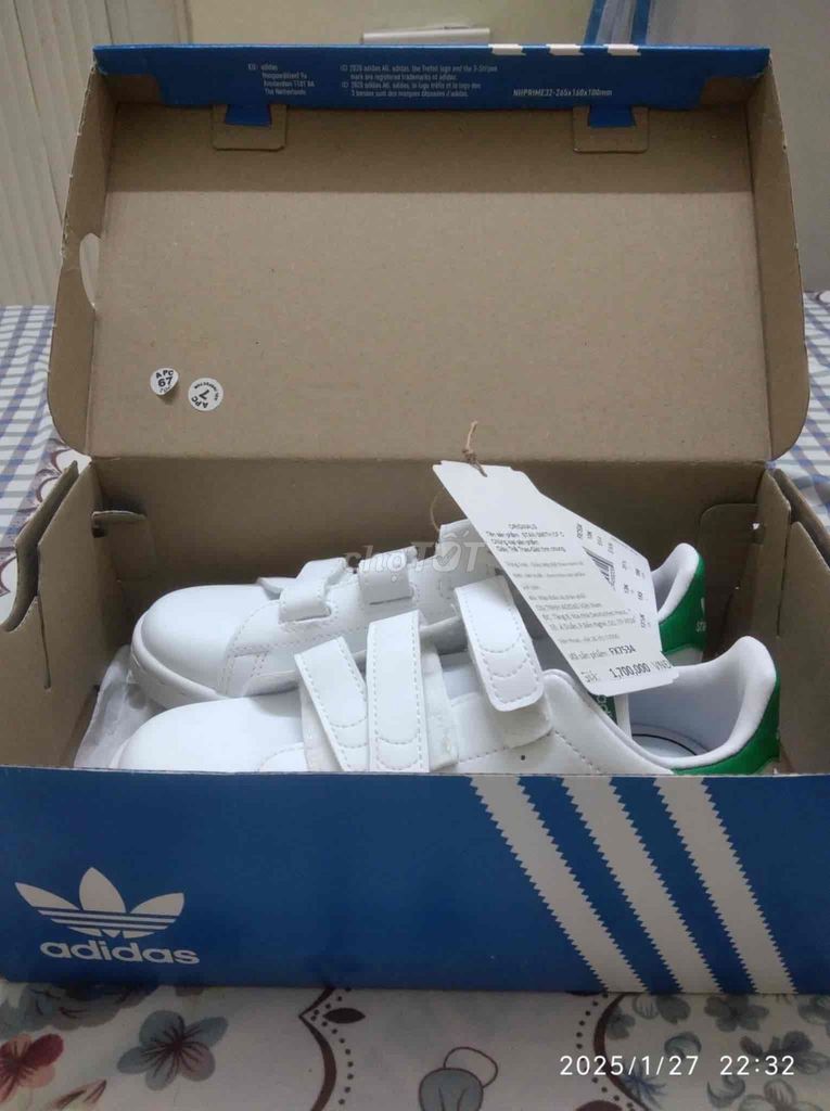 giầy adidas trẻ em hàng chính hãng đập hộp