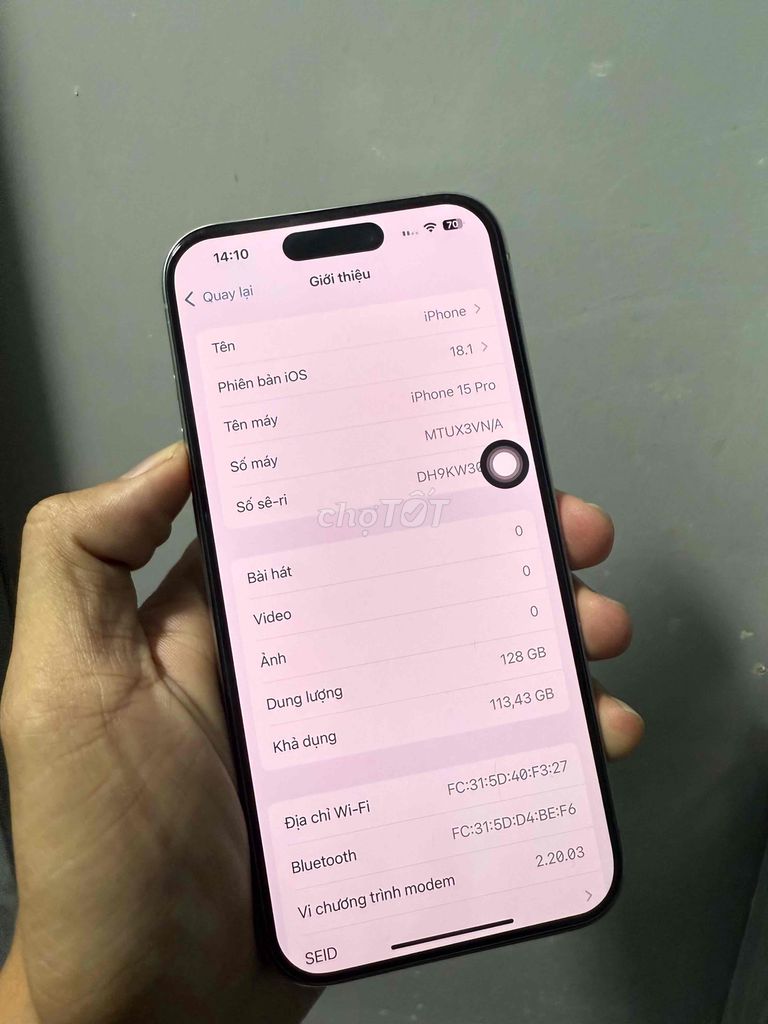 iphone 15 pro 128gb VN